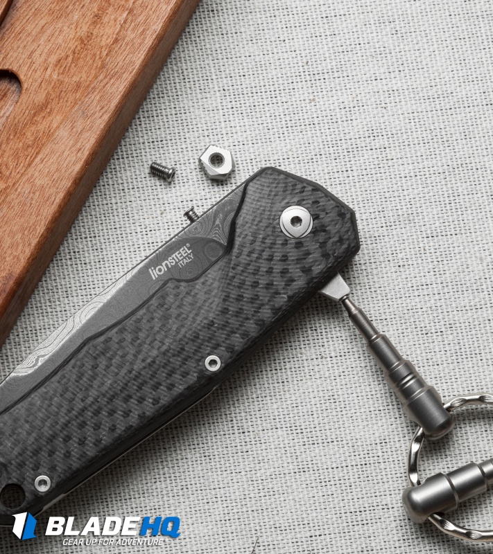 LionSteel Three Rapid CF (Damascus) TREDR - Blade HQ