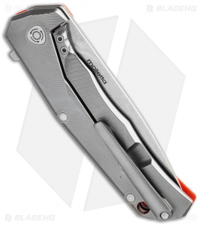 LionSteel TRE Flipper Frame Lock Knife Orange G-10 (2.9" Stonewash)