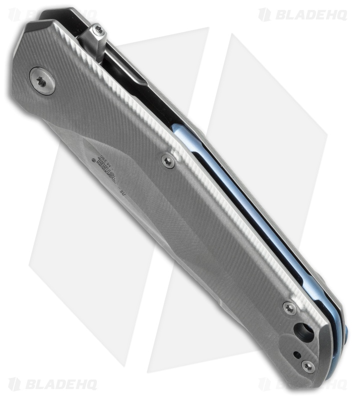 LionSteel TRE Three Rapid Exchange Frame Lock Knife Blue Clip (2.9