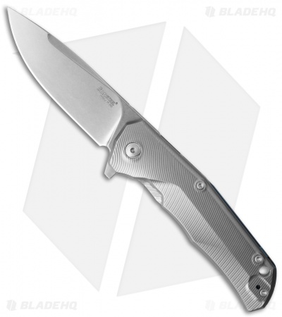 LionSteel TRE Three Rapid Exchange Frame Lock Knife Blue Clip (2.9" Stonewash)