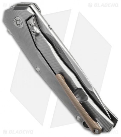 LionSteel TRE Three Rapid Exchange Frame Lock Knife Bronze Clip (2.9" Stonewash)