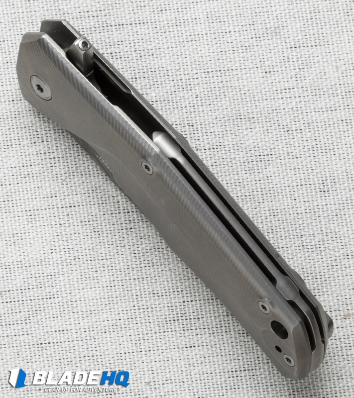 Lion Steel TRE Three Rapid Exchange Flipper Knife Titanium (2.8" Damascus) TREDT