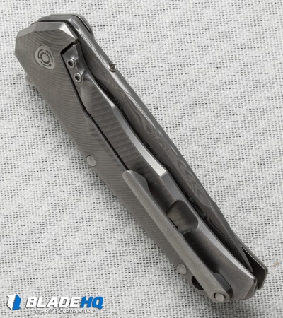 Lion Steel TRE Three Rapid Exchange Flipper Knife Titanium (2.8" Damascus) TREDT