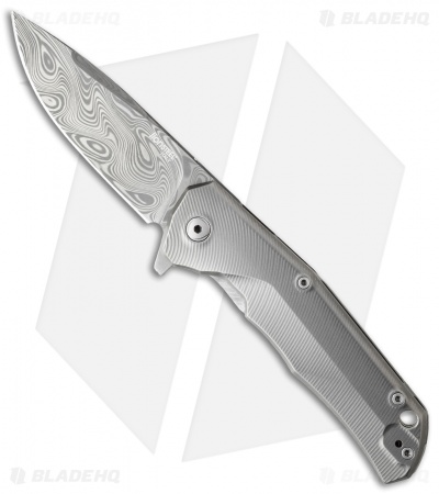 Lion Steel TRE Three Rapid Exchange Flipper Knife Titanium (2.8" Damascus) TREDT