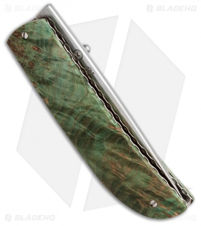 Maserin Atti Liner Lock Knife Green Burl (2.75" Satin) 389/RV