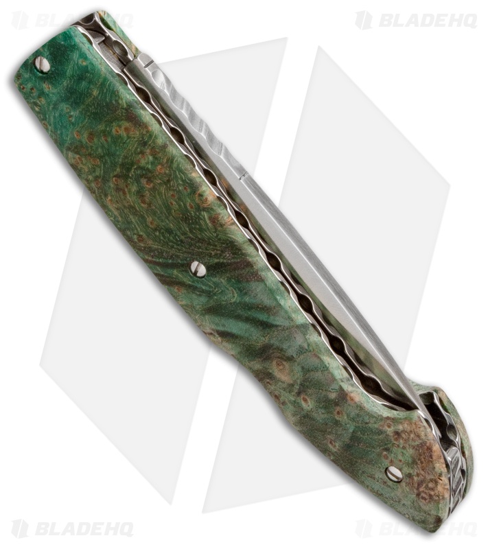 Maserin Consoli 402 Lockback Knife Green Burl (2.875" Satin) 402/RV