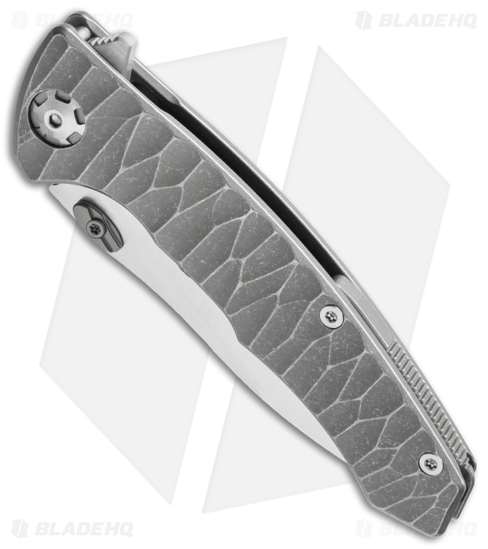 Maxace Corvus Framelock Flipper Knife Gray Ti (3.75" Satin M390)