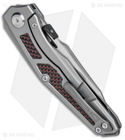Maxace Knives Glede Frame Lock Knife Tumbled Ti/Red LSCF (3.75" Satin) MG05