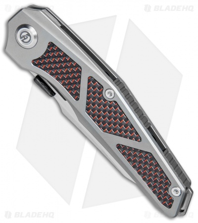 Maxace Knives Glede Frame Lock Knife Tumbled Ti/Red LSCF (3.75" Satin) MG05