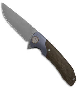 Maxace Knives Goliath 2.0 Liner Lock Knife Micarta/Blue Titanium (4.5" SW)