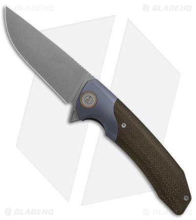 Maxace Knives Goliath 2.0 Liner Lock Knife Micarta/Blue Titanium (4.5" SW)