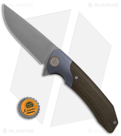 Maxace Knives Goliath 2.0 Liner Lock Knife Micarta/Blue Titanium (4.5" SW)