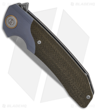 Maxace Knives Goliath 2.0 Liner Lock Knife Micarta/Blue Titanium (4.5" SW)