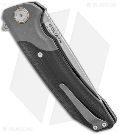 Maxace Knives Goliath 2.0 Liner Lock Knife Black G10/Titanium (4.5" Satin)