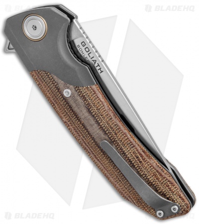 Maxace Knives Goliath 2.0 Liner Lock Knife Micarta/Titanium (4.5" Satin) 