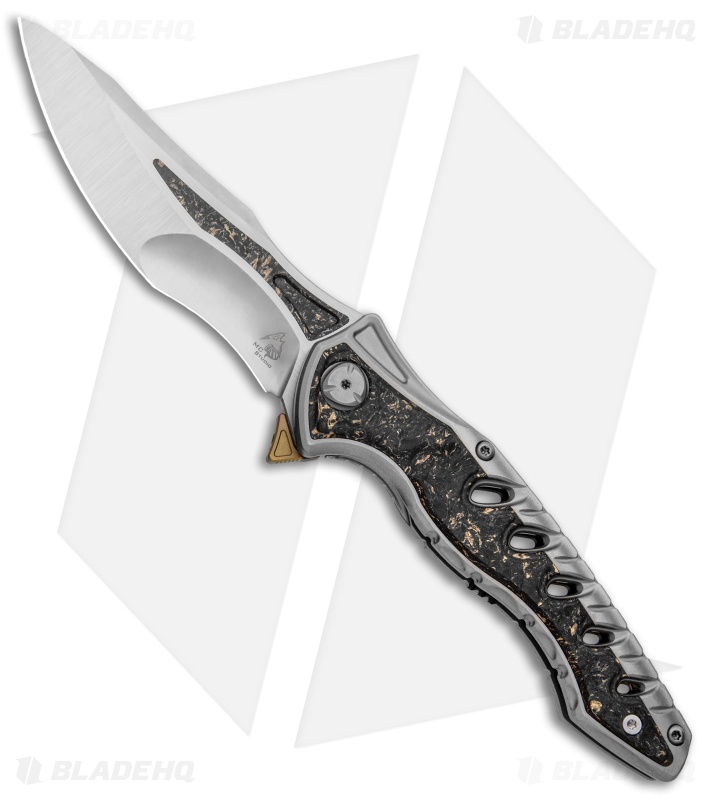 Maxace Knives Hive Frame Lock Knife Gold Marble CF (4.25" Satin w/ CF Inlay)