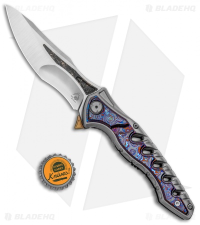 Maxace Knives Hive Frame Lock Knife Zirmascus/Titanium (4.25" Satin w/ CF Inlay)