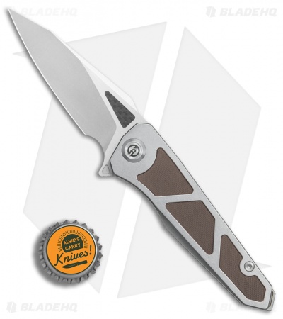 Maxace Knives Lanius Frame Lock Knife Brown G-10 (3.3" Stonewash) ML03