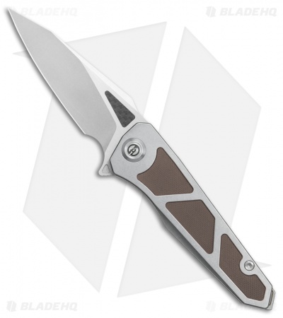 Maxace Knives Lanius Frame Lock Knife Brown G-10 (3.3" Stonewash) ML03