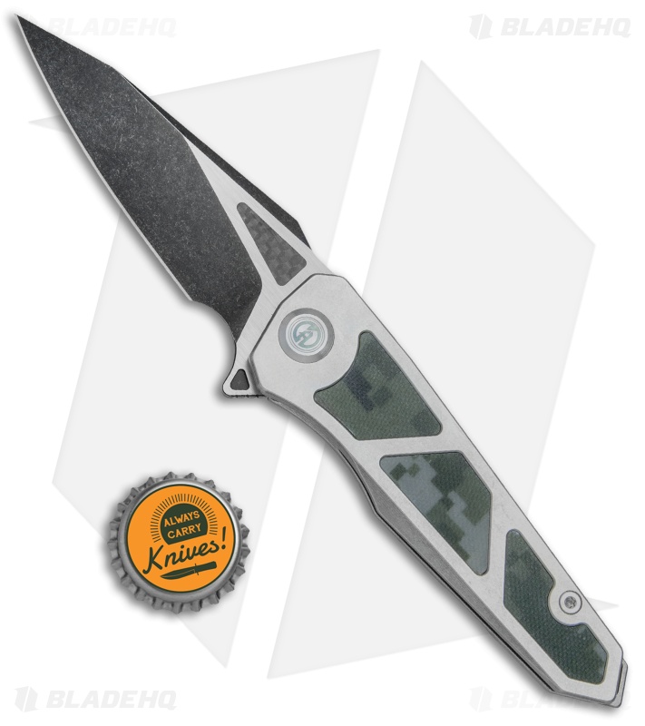 Maxace Knives Lanius Frame Lock Knife Digi Camo G-10 (3.3" Black Stonewash) ML05