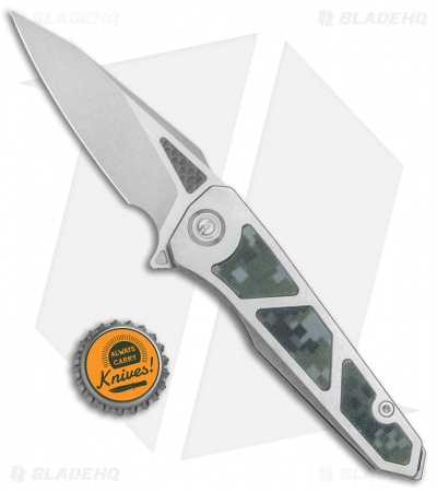 Maxace Knives Lanius Frame Lock Knife Digi Camo G-10 (3.3" Stonewash) ML02