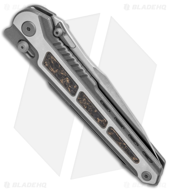 Maxace Knives Midnight Heron Pivot Lock Knife Titanium/Copper CF (4" Satin)