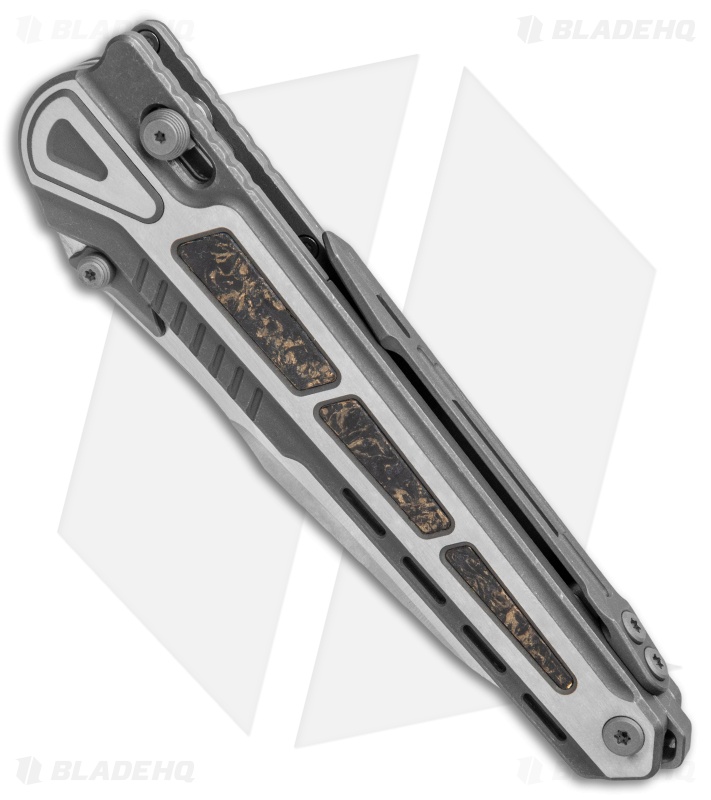 Maxace Knives Midnight Heron Pivot Lock Knife Titanium/Copper CF (4" Satin)