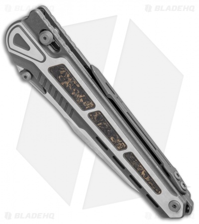 Maxace Knives Midnight Heron Pivot Lock Knife Titanium/Copper CF (4" Satin)