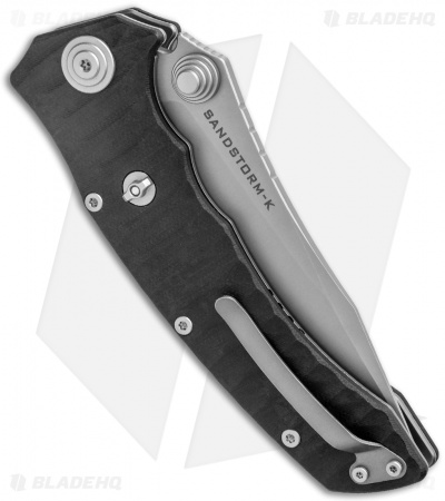 Maxace Knives Sandstorm-K Liner Lock Knife Black G10 (4.4" Stonewash)