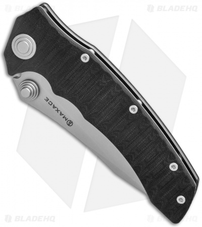 Maxace Knives Sandstorm-K Liner Lock Knife Black G10 (4.4" Stonewash)