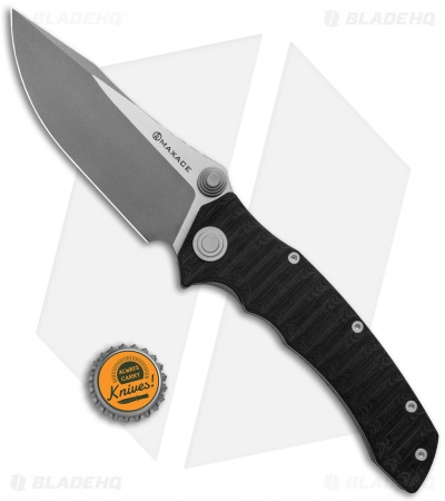 Maxace Knives Sandstorm-K Liner Lock Knife Black G10 (4.4" Two-Tone Gray)