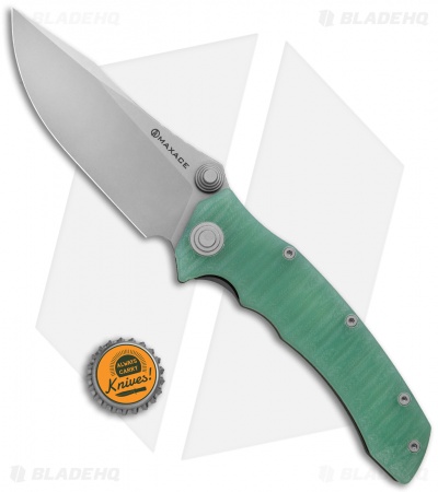 Maxace Knives Sandstorm-K Liner Lock Knife Natural Jade G10 (4.4" Stonewash)