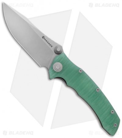 Maxace Knives Sandstorm-K Liner Lock Knife Natural Jade G10 (4.4" Stonewash)