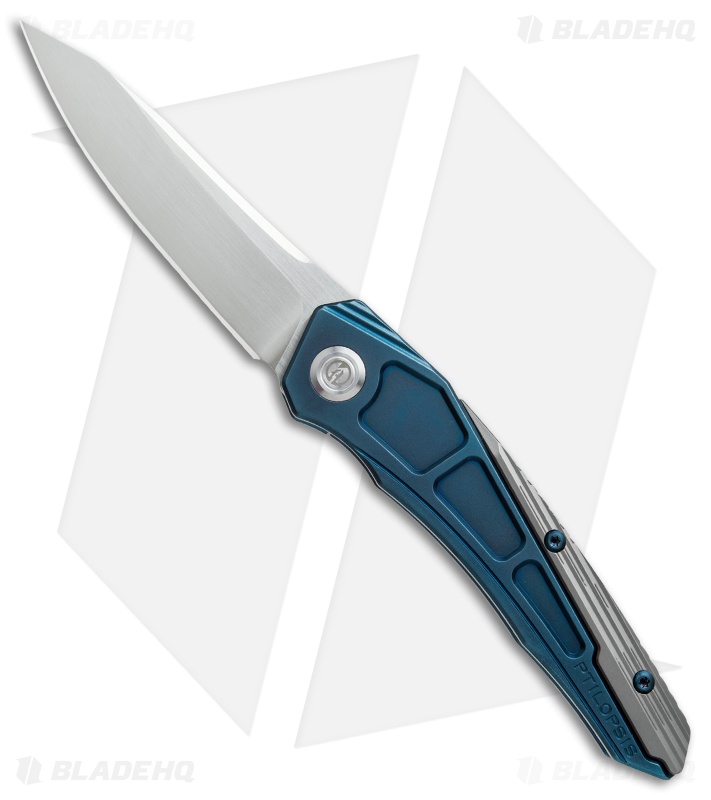 Maxace Ptilopsis Hybrid Integral Frame Lock Knife Blue/Gray Ti (Hand Satin)