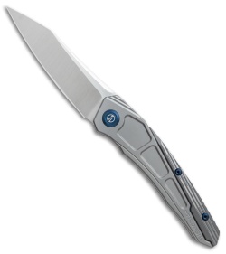 Maxace Ptilopsis Tanto Hybrid Integral Frame Lock Knife Gray Ti (Bevel Satin)