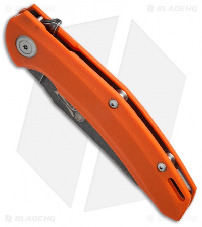 Maxace Knives Wind Flipper Liner Lock Knife Orange G-10 (3.875" Black SW)