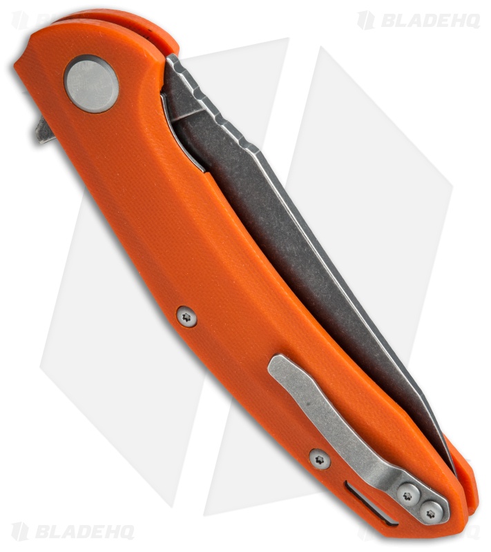 Maxace Knives Wind Flipper Liner Lock Knife Orange G-10 (3.875" Black SW)