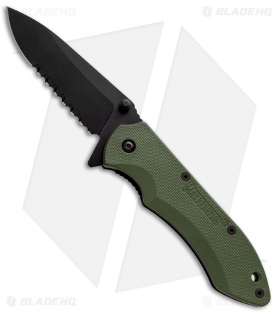 Maxpedition Ferox Liner Lock Knife Green (3.25" Black Serr)