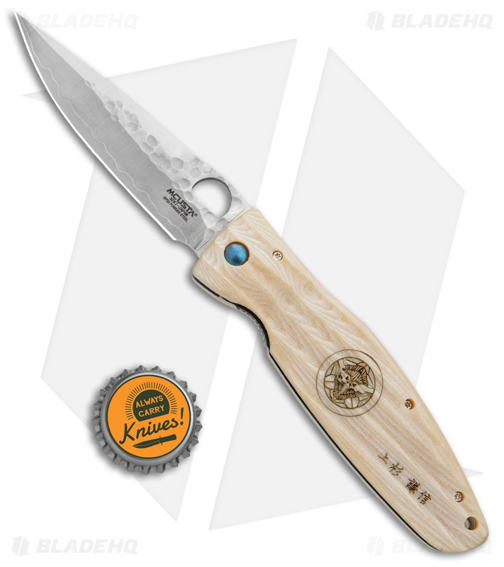 Mcusta Gunshin Liner Lock Knife White Micarta (3.75" Hamon) MC-0185G
