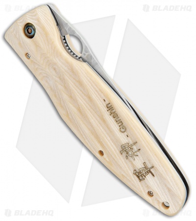 Mcusta Gunshin Liner Lock Knife White Micarta (3.75" Hamon) MC-0185G