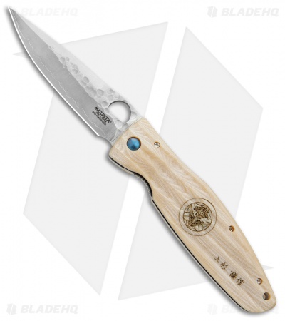 Mcusta Gunshin Liner Lock Knife White Micarta (3.75" Hamon) MC-0185G