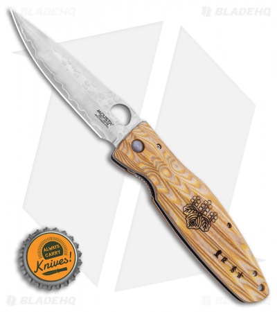 Mcusta Hideyoshi Liner Lock Knife Pakkawood (3.75 Hammered) MC-0182G