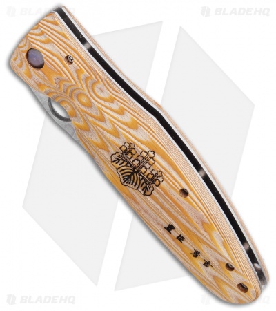 Mcusta Hideyoshi Liner Lock Knife Pakkawood (3.75 Hammered) MC-0182G