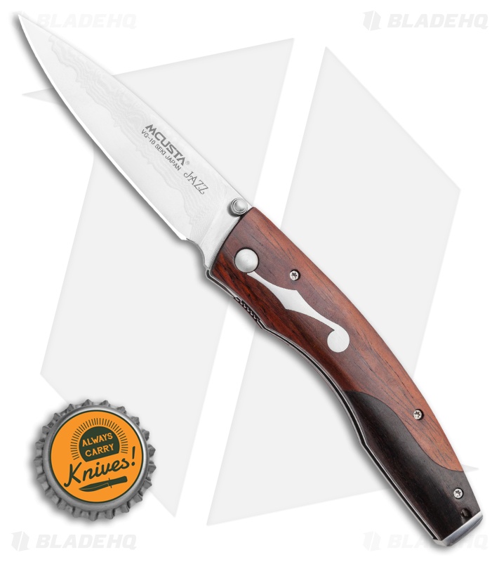 Mcusta Jazz Liner Lock Knife Cocobolo/Ebony Wood (3.3" Damasteel) MC-0171D