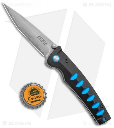 Mcusta Katana Liner Lock Knife Black/Blue Aluminum (3.25" Satin) MC-41C