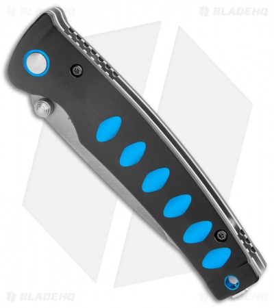 Mcusta Katana Liner Lock Knife Black/Blue Aluminum (3.25" Satin) MC-41C