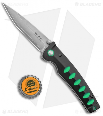 Mcusta Katana Manual Folder Knife Black w/Green Accents (3.4" Satin)
