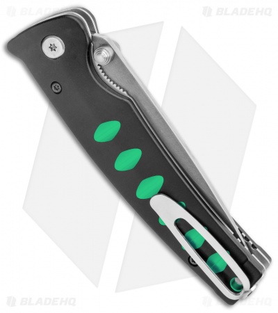Mcusta Katana Manual Folder Knife Black w/Green Accents (3.4" Satin)