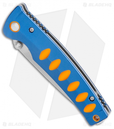 Mcusta Katana Manual Folder Knife Blue w/ Orange Accents (3.375" Satin)