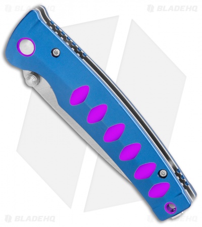 Mcusta Katana Manual Folder Knife Blue w/ Purple Accents (3.4" Satin)